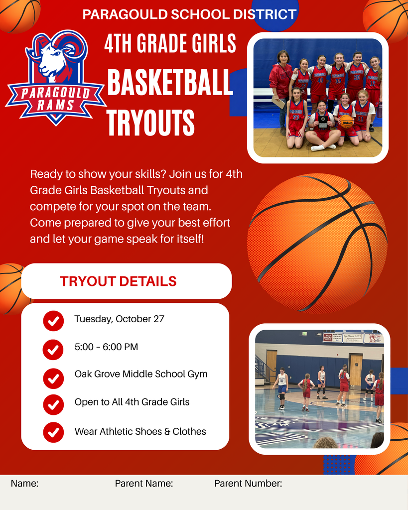 4th Grade girls tryouts