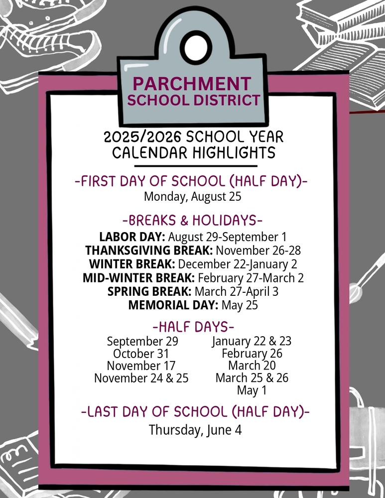 2025-2026 Calendar Highlights