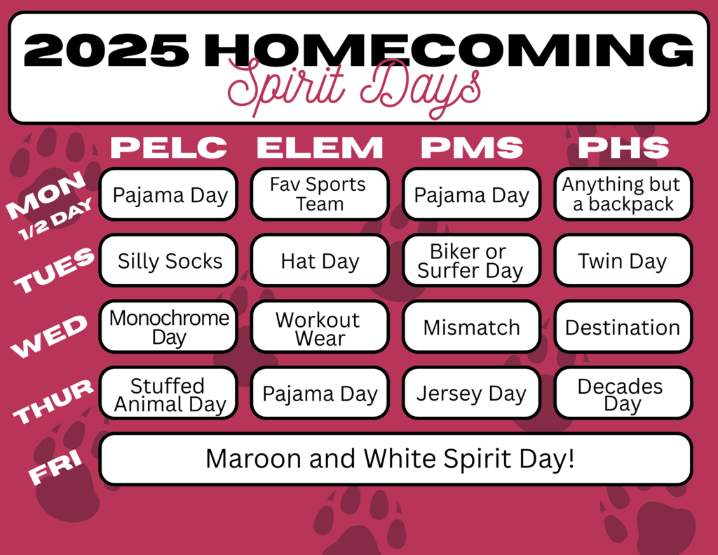 2025 hoco spirit days