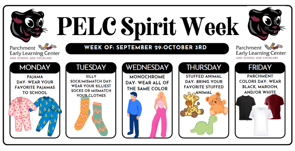 25 pelc spirit days