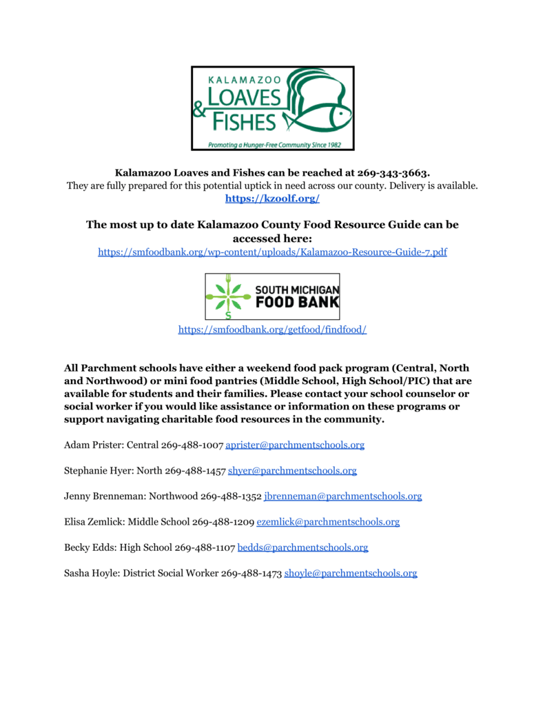 Charitable Food Resources Kalamazoo