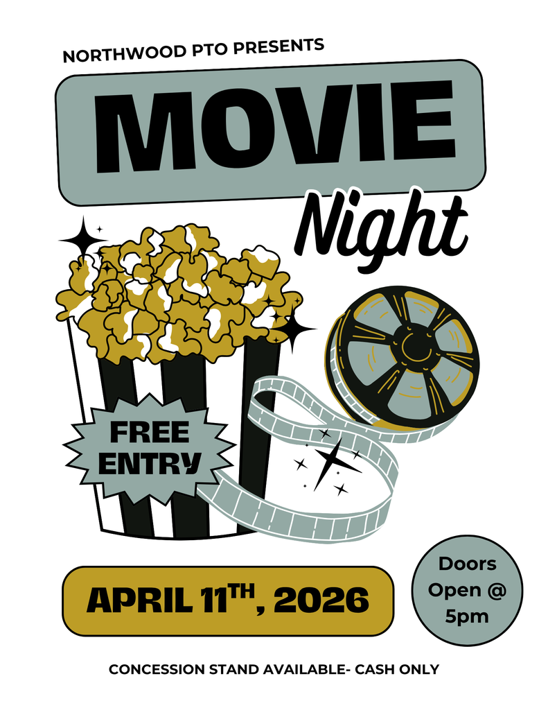 Northwood movie night - April 11th. Doors open at 5pm