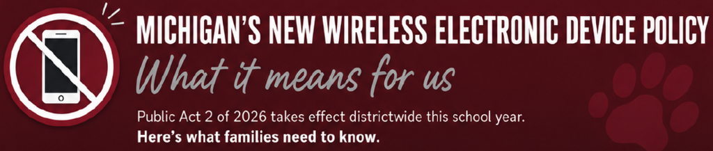 Michigan's new wireless electronic device policy - graphic 2026