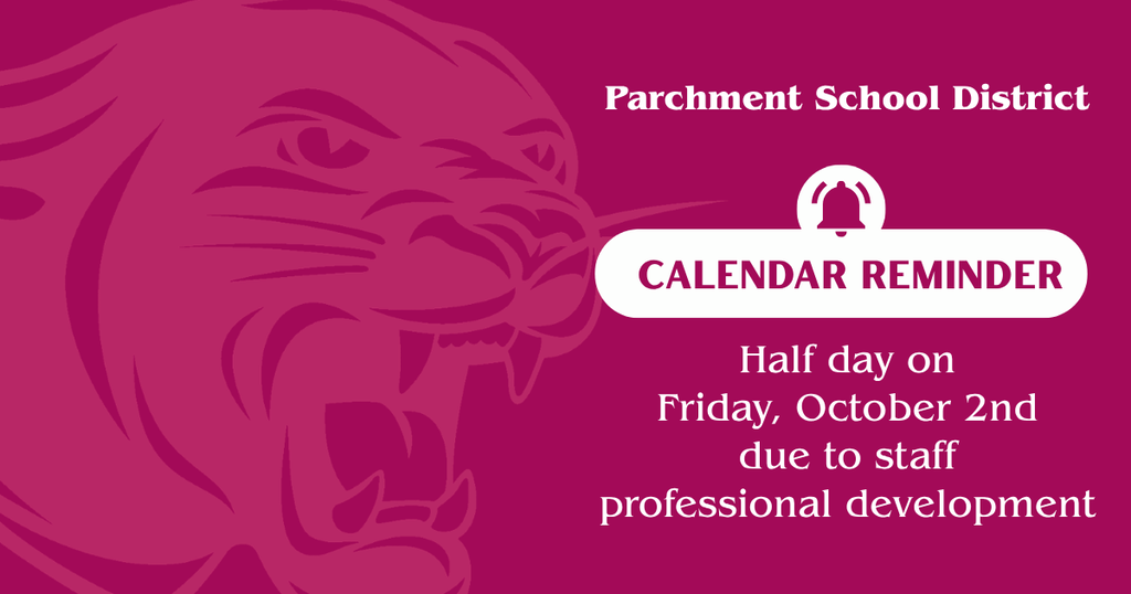 Half day for students on Friday, October 2nd