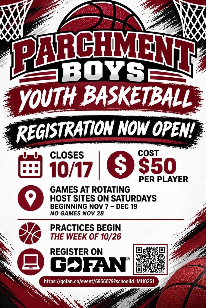 Boys youth basketball registration closes October 17th.