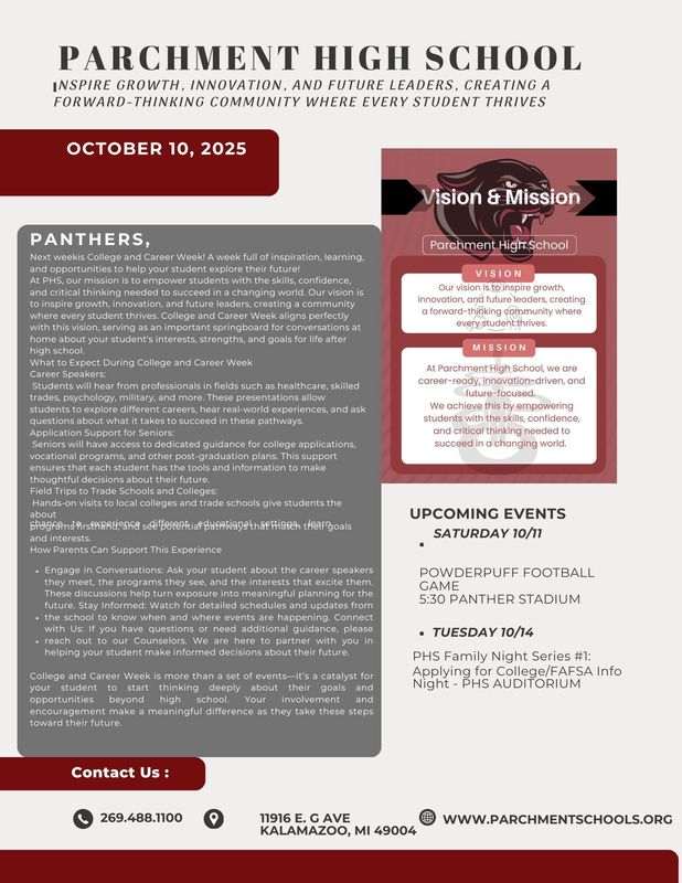 PHS News Letter 10-10-25
