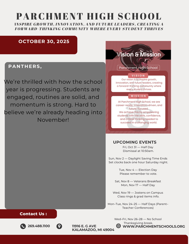 PHS Newsletter 10/30/25
