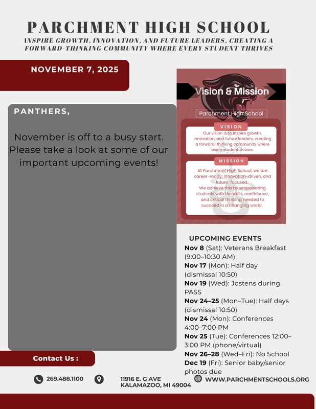 PHS Newsletter 11/7/25