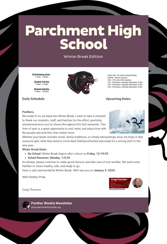 PHS Newsletter 12/19/25