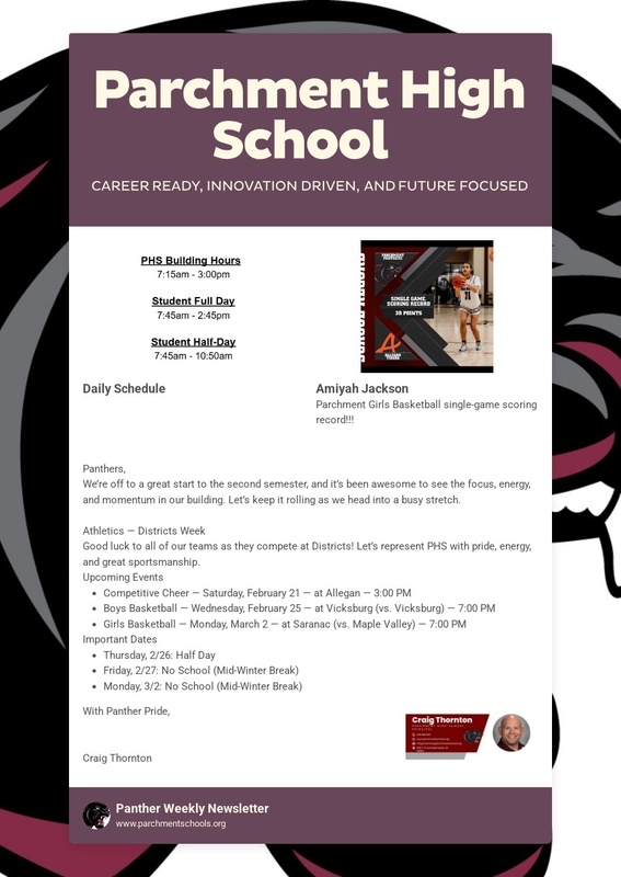 PHS Newsletter 2/20/26
