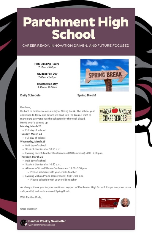 PHS Newsletter 3/20/26