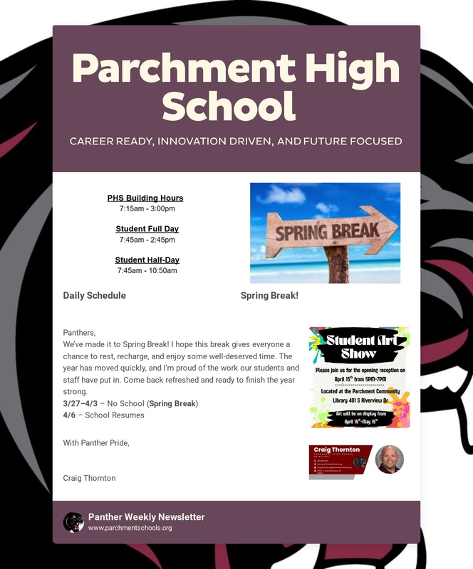 PHS Newsletter 3/26/26