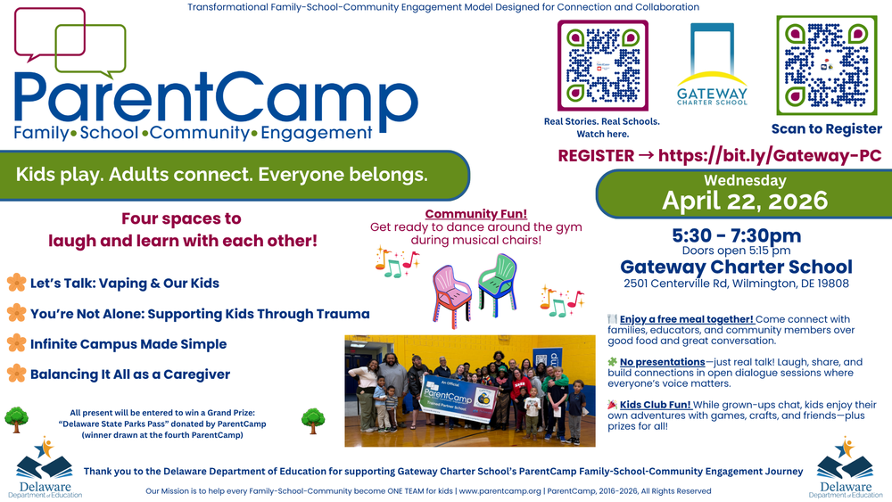 2026-04-22 Gateway Charter School ParentCamp Flyer