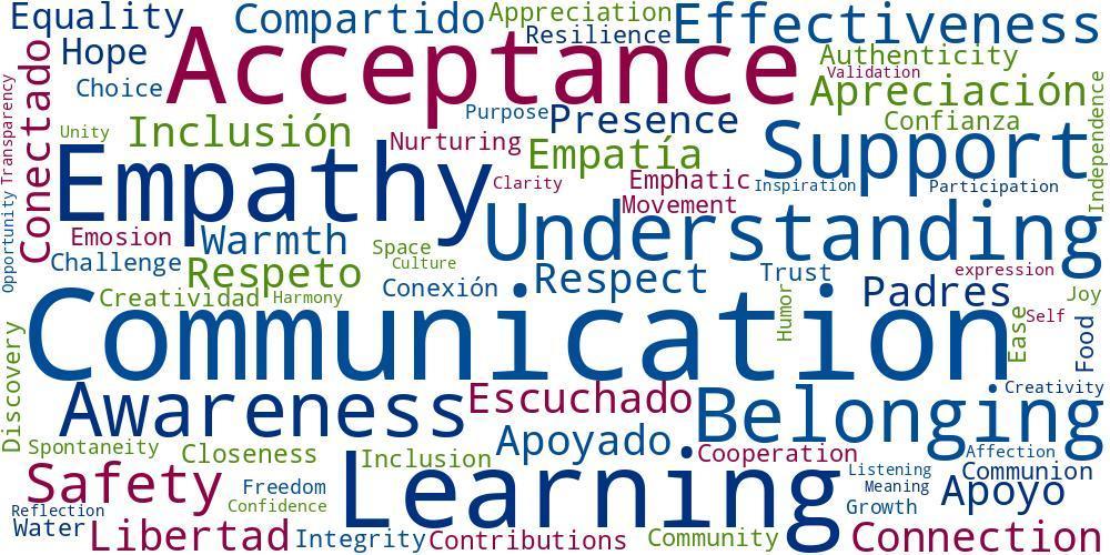 Wordle of Human Needs Met