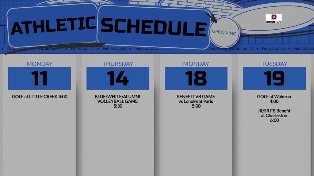 athletic schedule