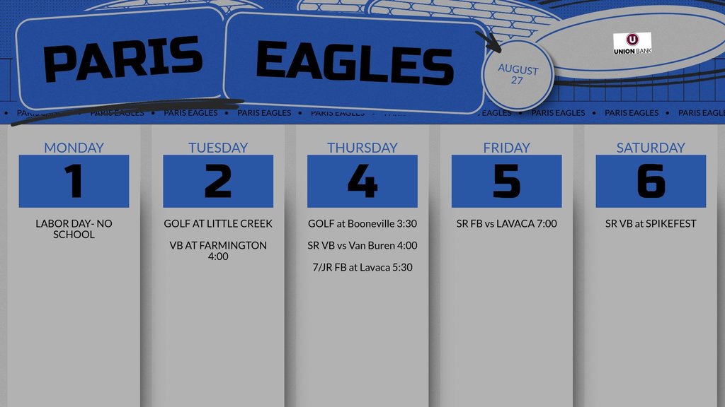 sept 1 schedule