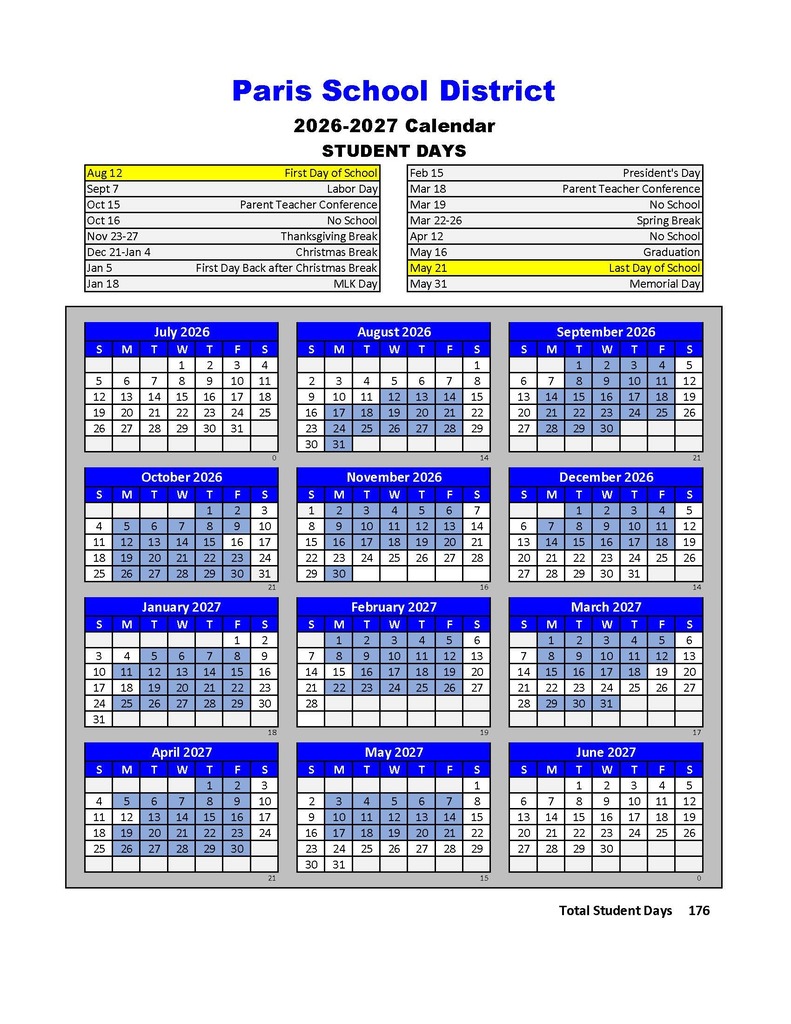 26/27 School Calendar