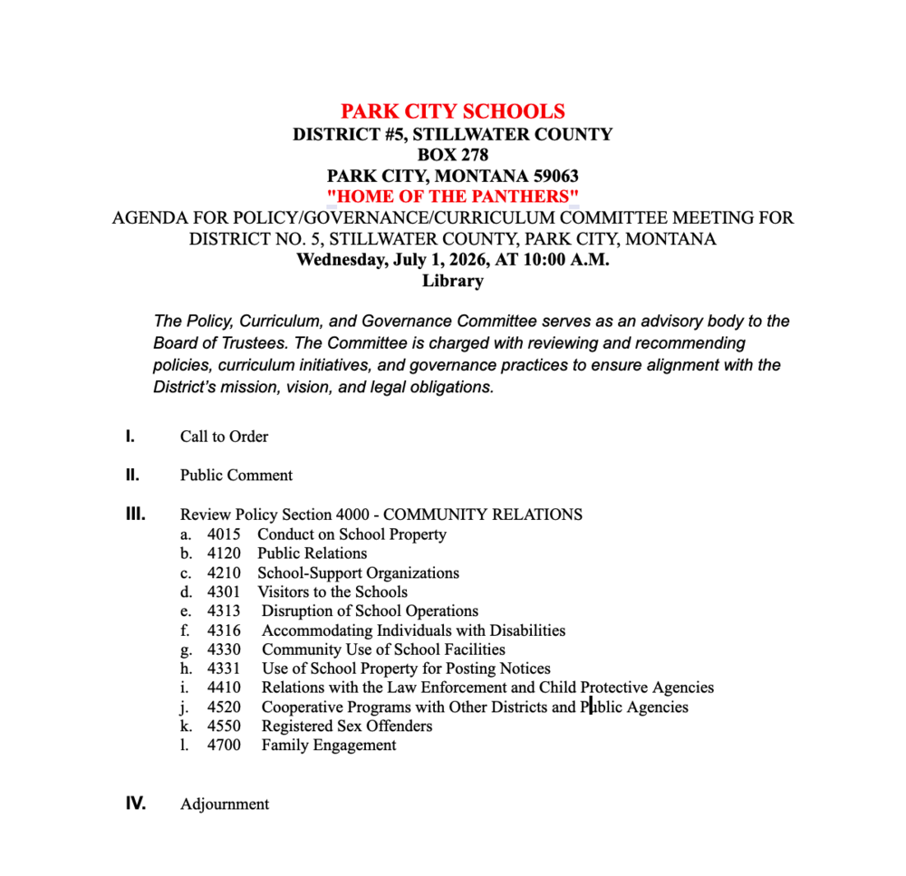 POLICY COMMITTEE MEETING