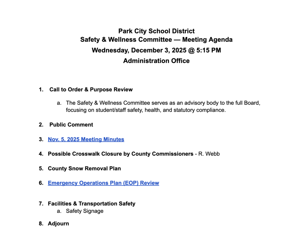 Safety & Wellness Committee Meeting 11.05.25