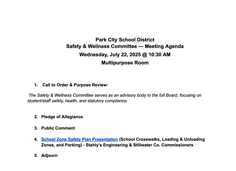 Safety Committee Meeting