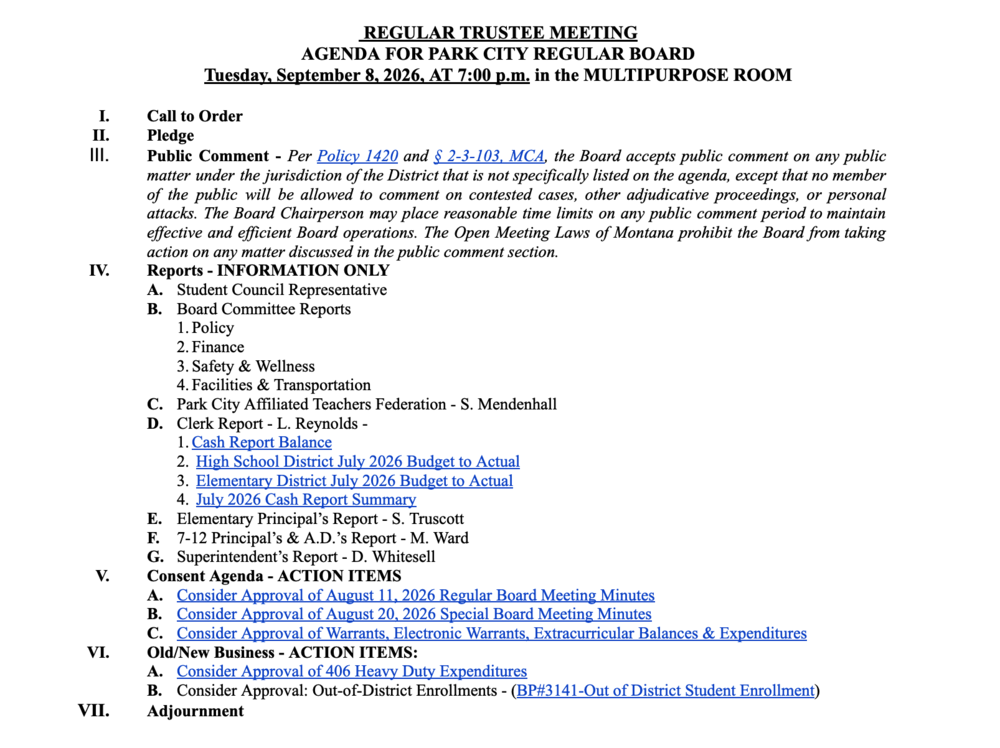 Regular School Board Meeting