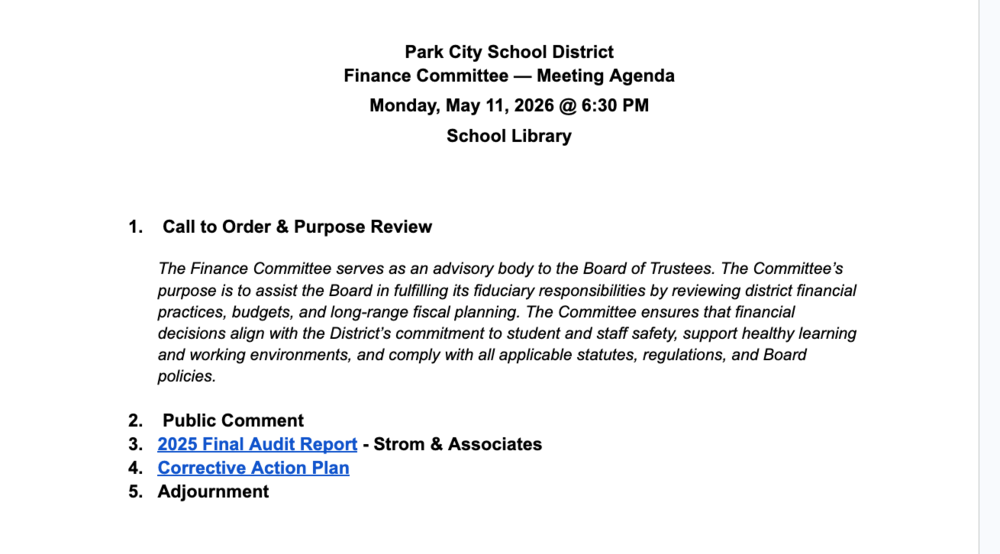 Finance Committee Meeting