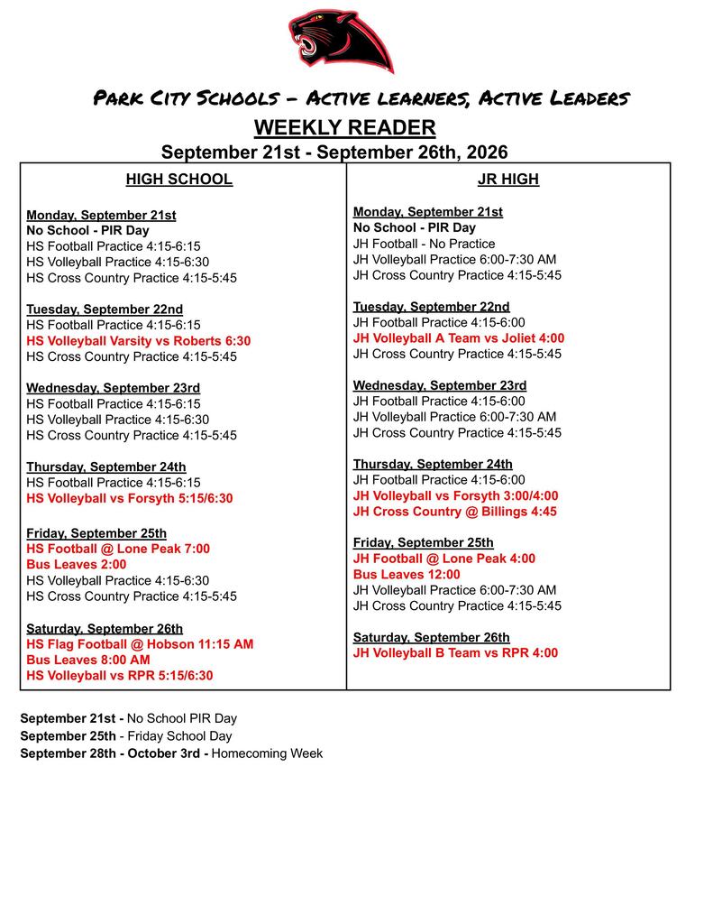 Weekly Reader 9-21