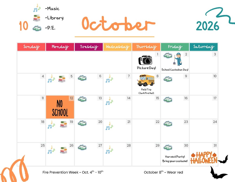 October Calendar