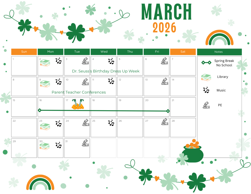Clark March 2026 Calendar