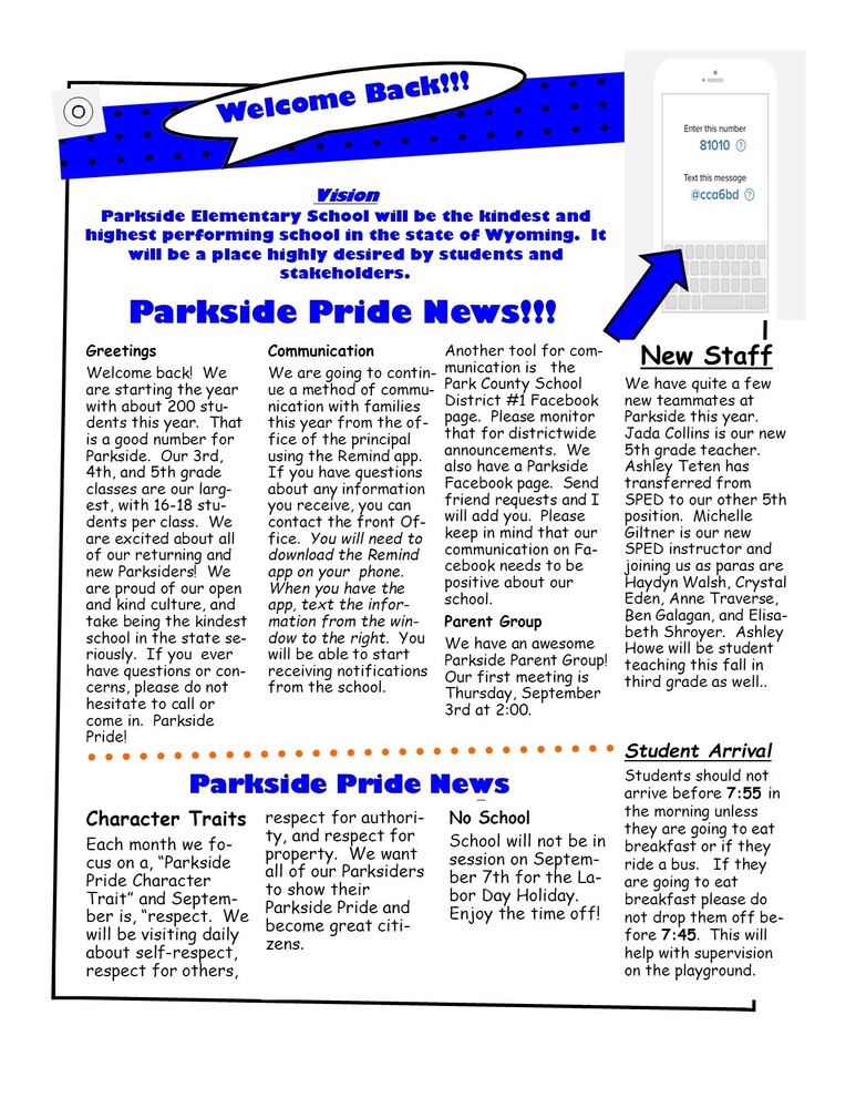 Parkside September Newsletter