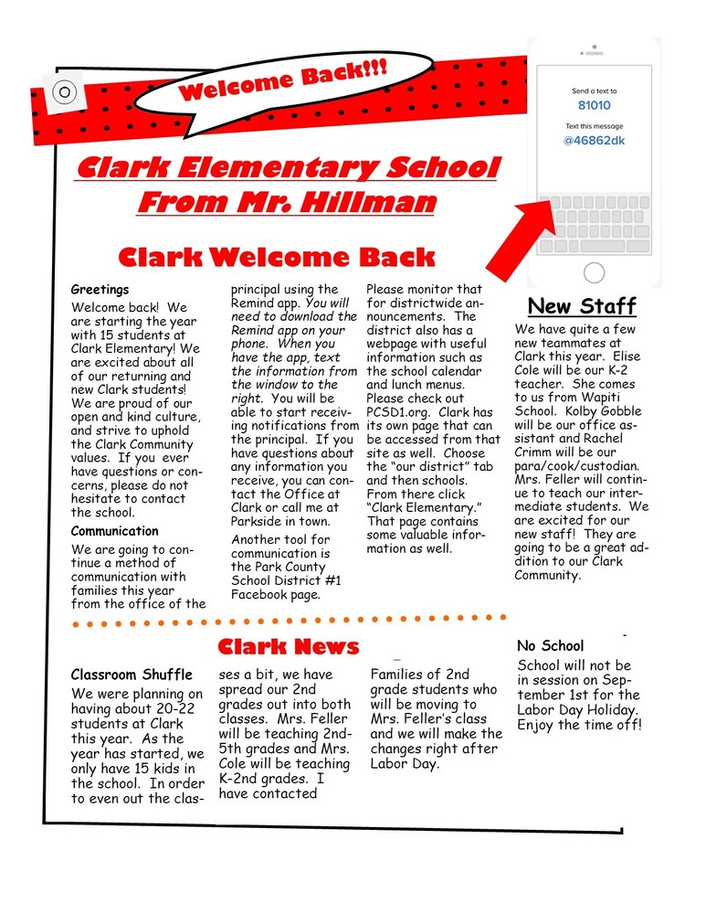 Clark September Newsletter