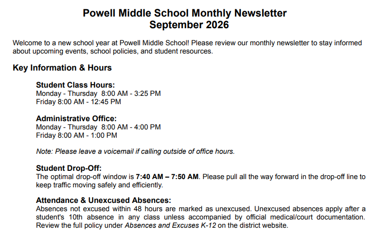 September 2026 Newsletter