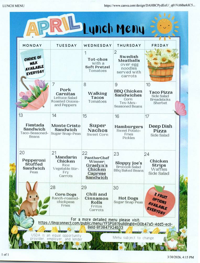 April Menu