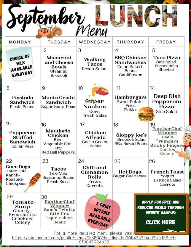 September Lunch Menu
