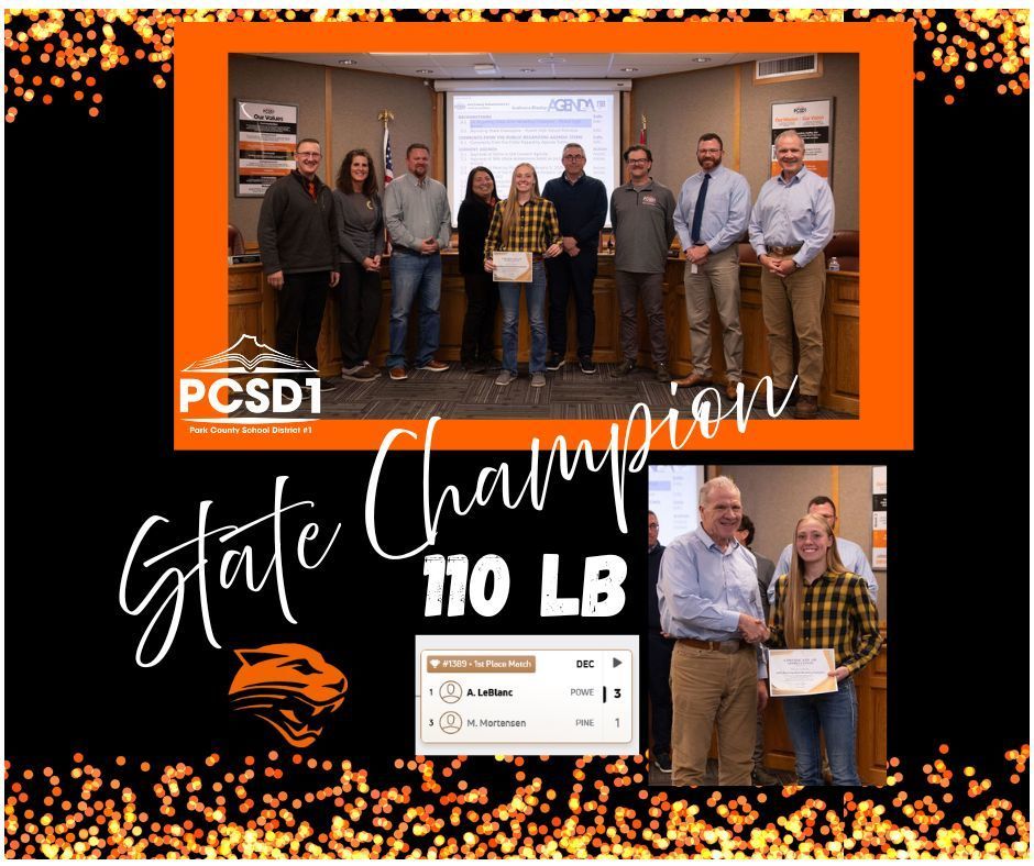 State Wrestling Champion 110 lb