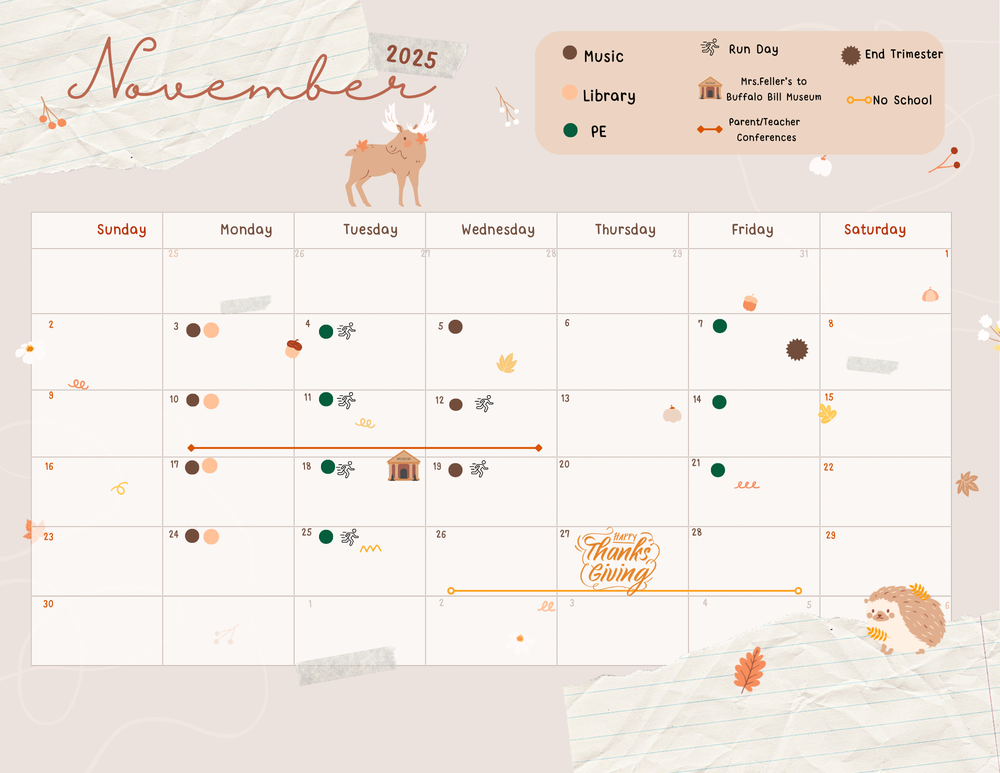 November Clark Calendar