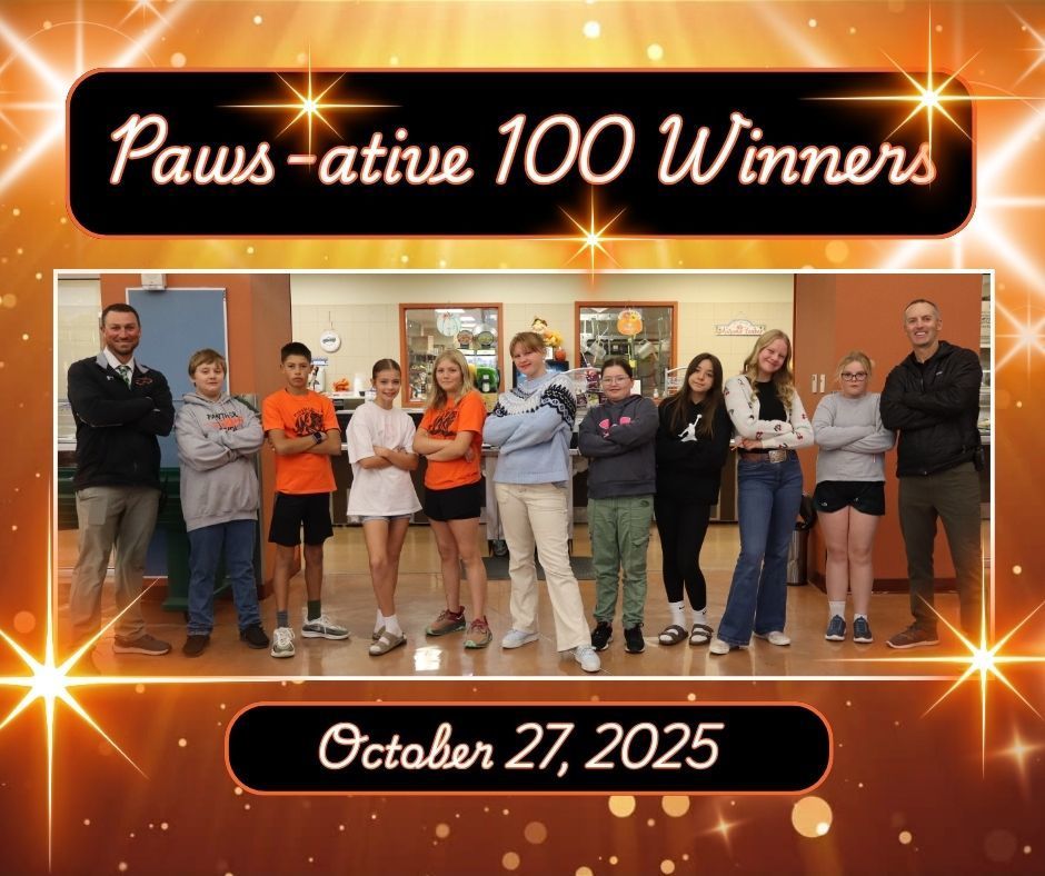 A group of students with two staff who won the Principals Paws-ative 100 bingo this week.