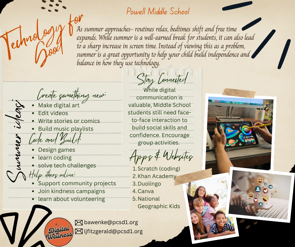 Technology tips from the PMS counseling office .  Photos are for decoration only.