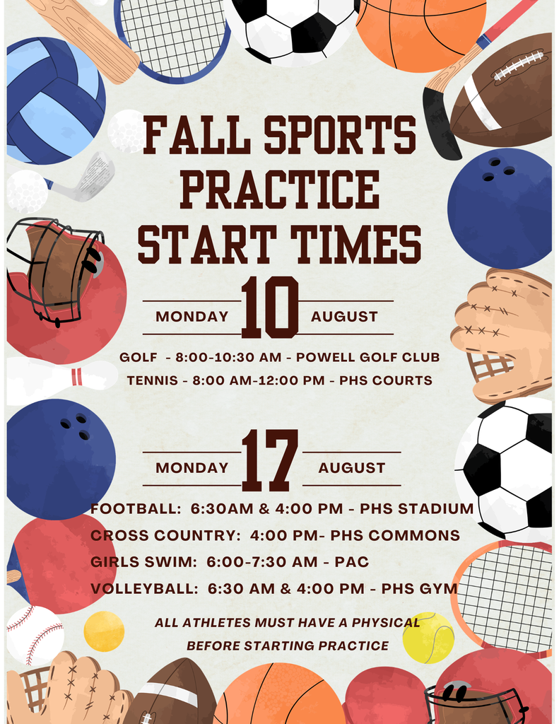 Fall Practice Times