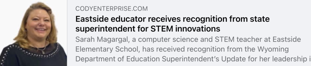 Ms. Magargal is celebrated by the State Superintendent