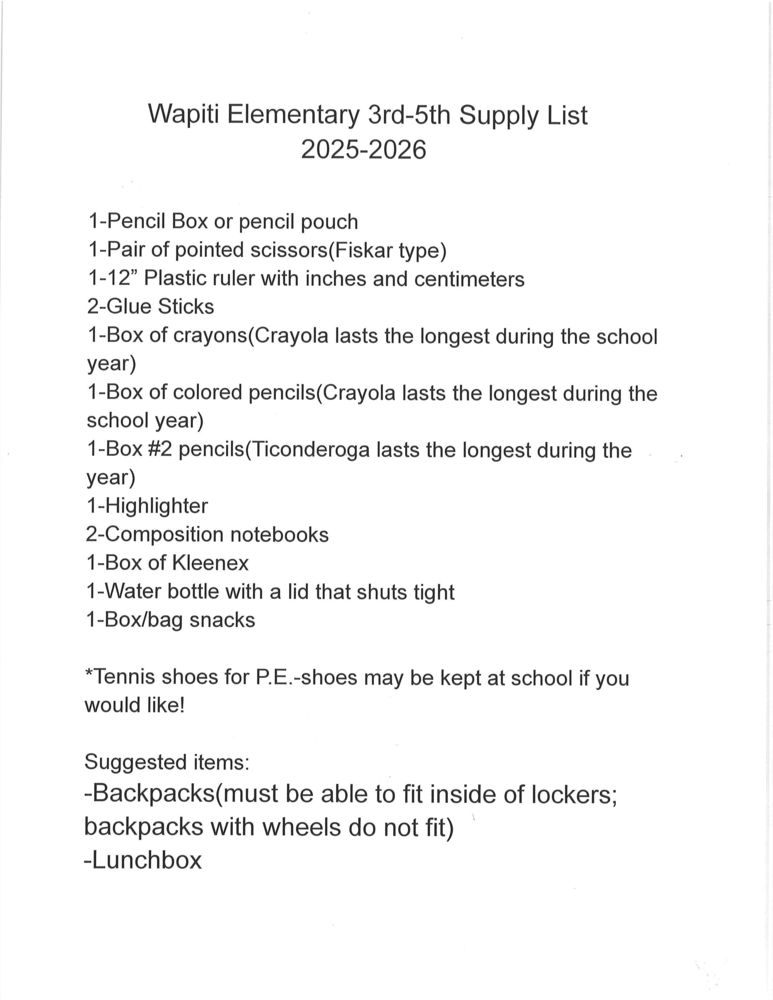 25-26 3-5 Supply LIst