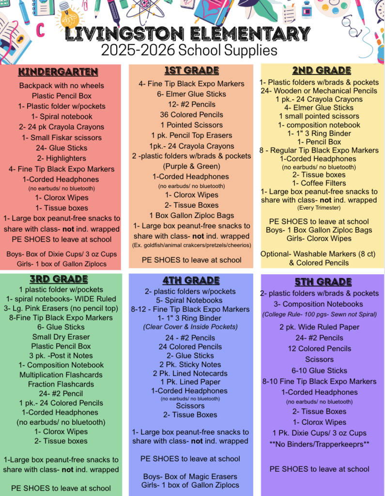 school supply list