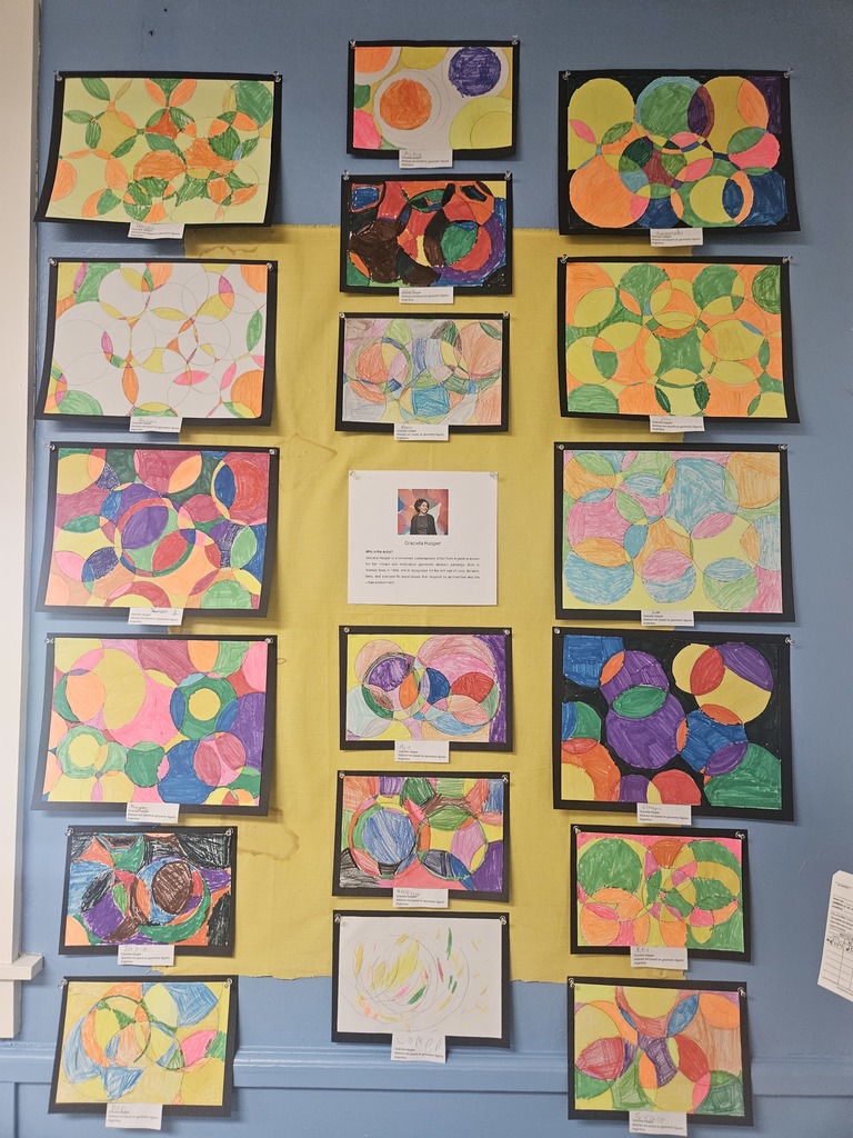 The students Abstract art from Art Class.
