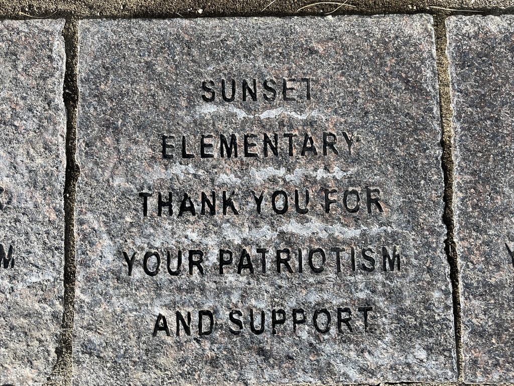 Sunset blcok in Veterans Memorial