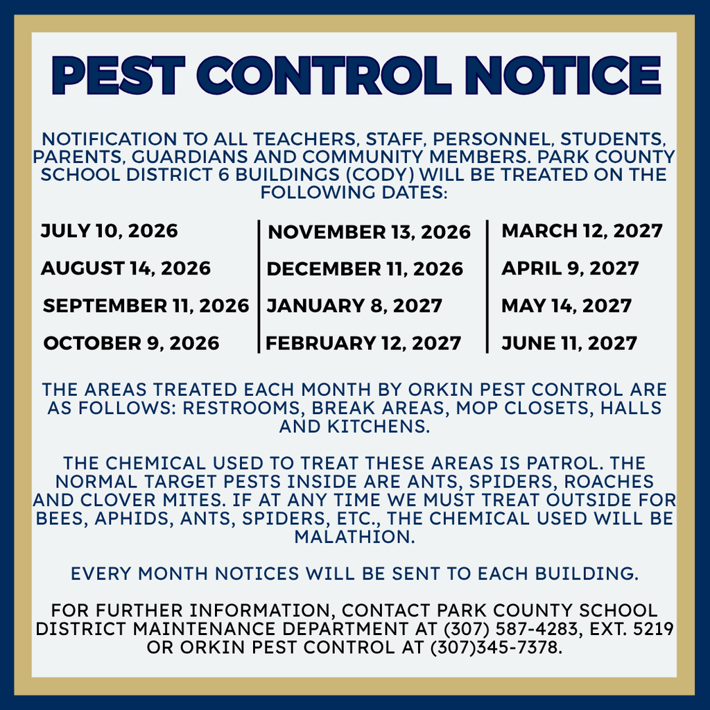 PEST CONTROL NOTICDE 26/27