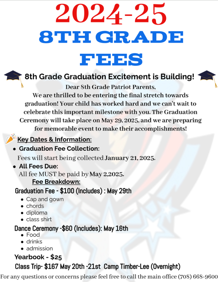 8th grade fees