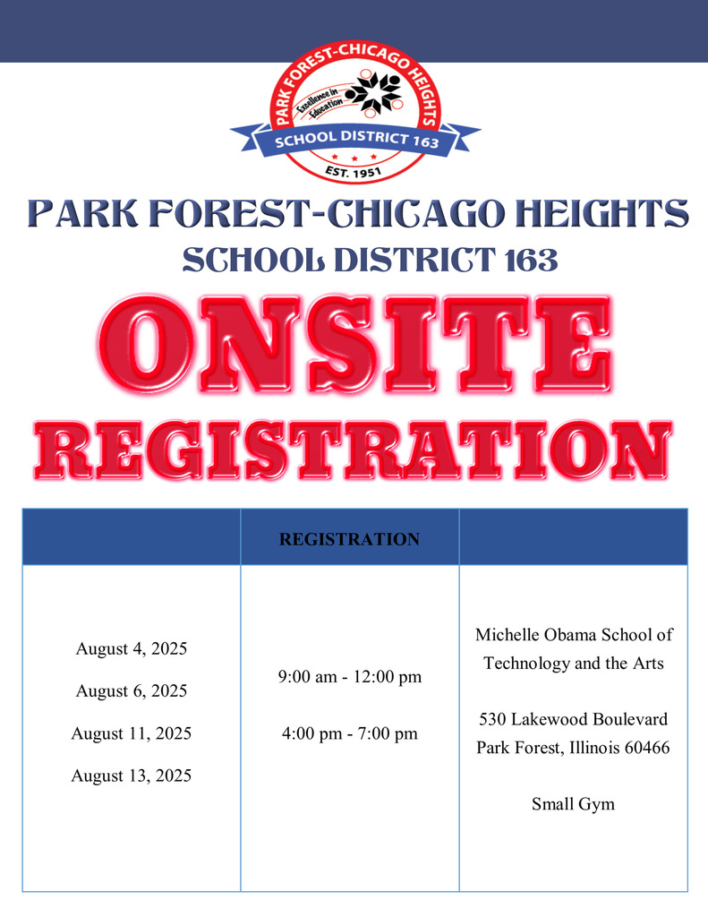 August Onsite Registration Dates