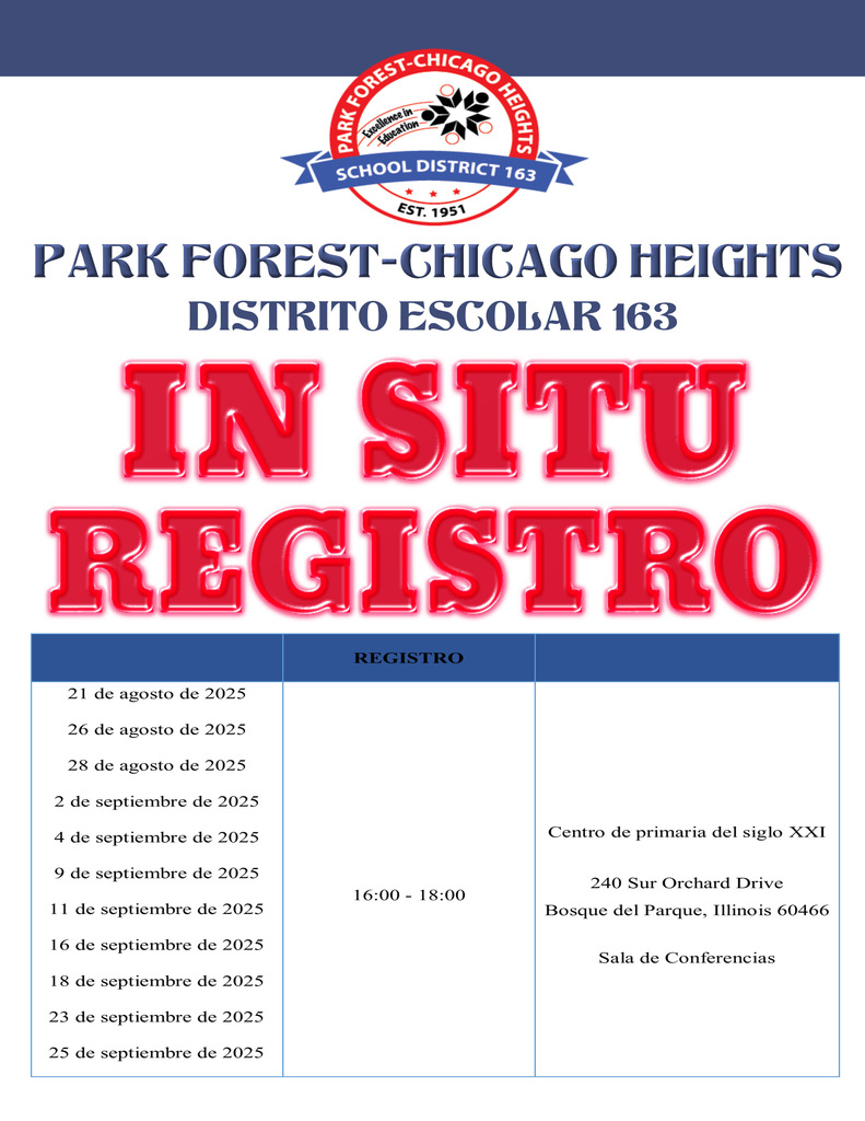 August-September New Student Registration (Spanish)