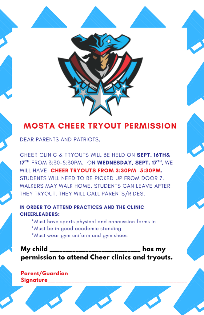 6th Grade Cheerleading tryouts