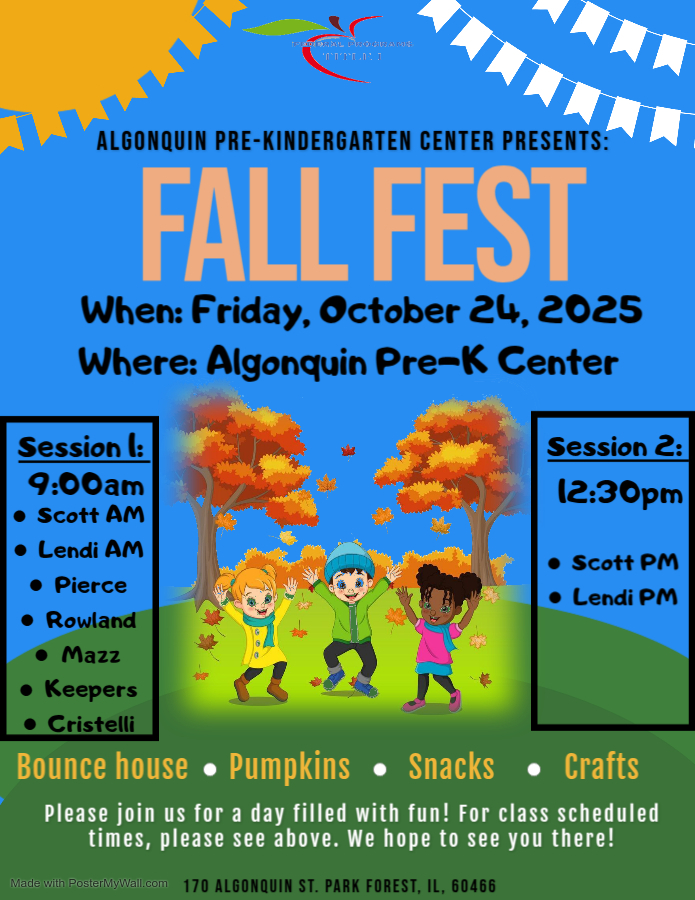 Algonquin fall fest flyer 2025 starts at 9:)) AM